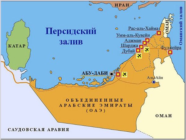 ОАЭ - Карта